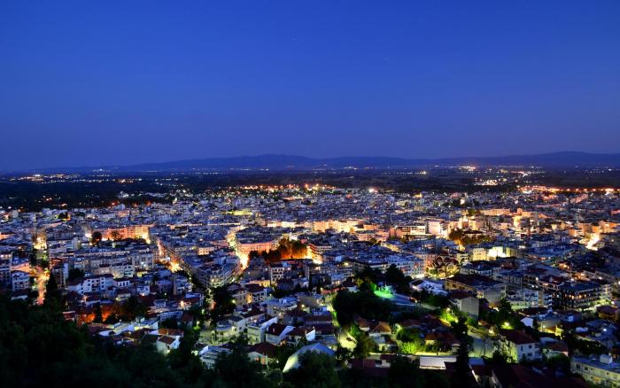 Φωτογραφία της πόλης των Σερρών από ψηλά