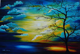 πίνακας ζωγραφικής με ένα δέντρο